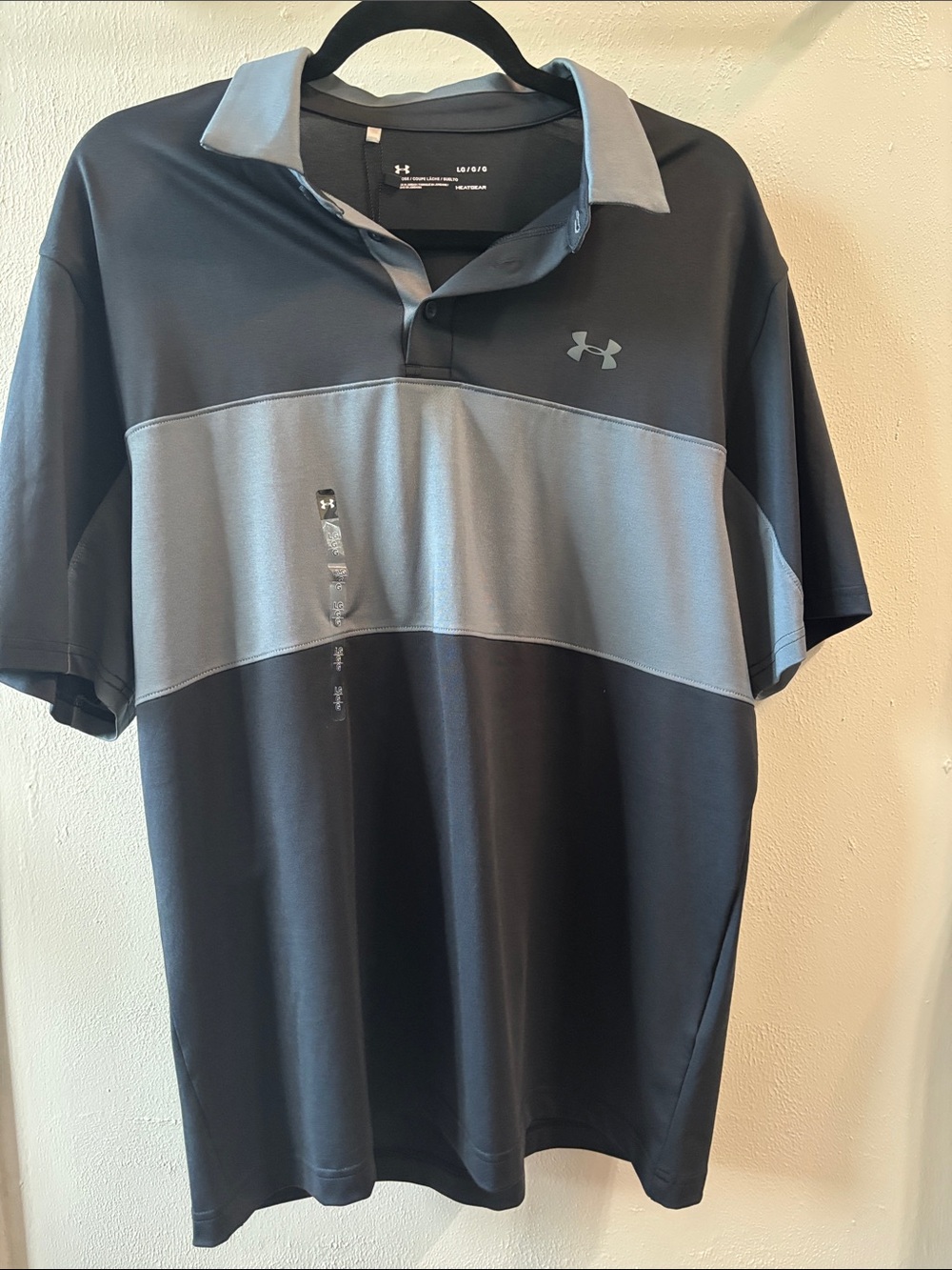 Under Armour Men’s Black and Gray Colorblock Performance Polo